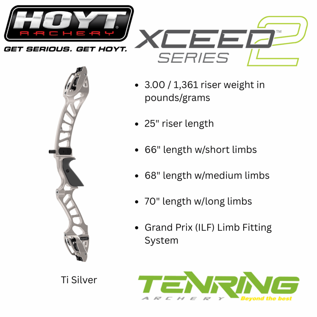 HOYT | XCEED 2 | GRAND PRIX | RISER | 25″ | RECURVE BOW – TENRING ARCHERY