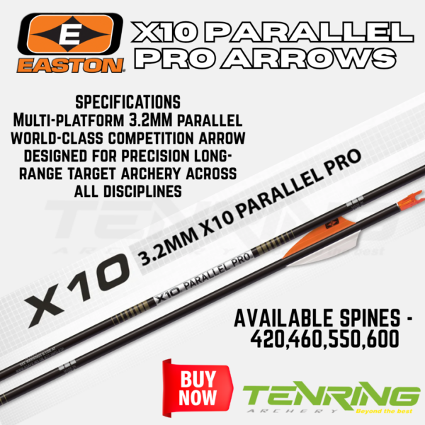 EASTON X10 | PARALLEL PRO 3.2MM | ARROW ONLY SHAFTS | PACK OF DOZEN